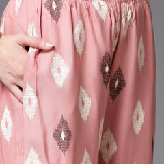 Stylum Women's Ikat Print Rayon Co-Ords Set (CSBLUSHIKAT)