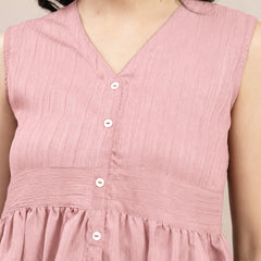 Stylum Women's Blush Solid Crepe Co-Ord Set (CSBLUSHVAIBS)