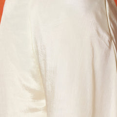 Stylum Women's Cream Solid & Embroidered Silk Blend Co-Ord Set (CSCREAMDAFFY)