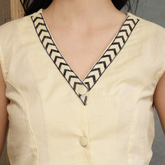 Stylum Women's Cream Solid Cotton Co-Ord Set (CSCREAMJOJU)
