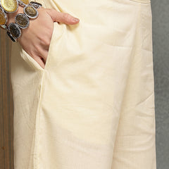 Stylum Women's Cream Solid Cotton Co-Ord Set (CSCREAMJOJU)