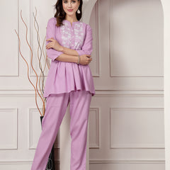 Stylum Women's Solid Rayon Co-Ord Set (CSDEVIL)