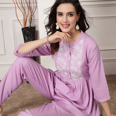 Stylum Women's Solid Rayon Co-Ord Set (CSDEVIL)