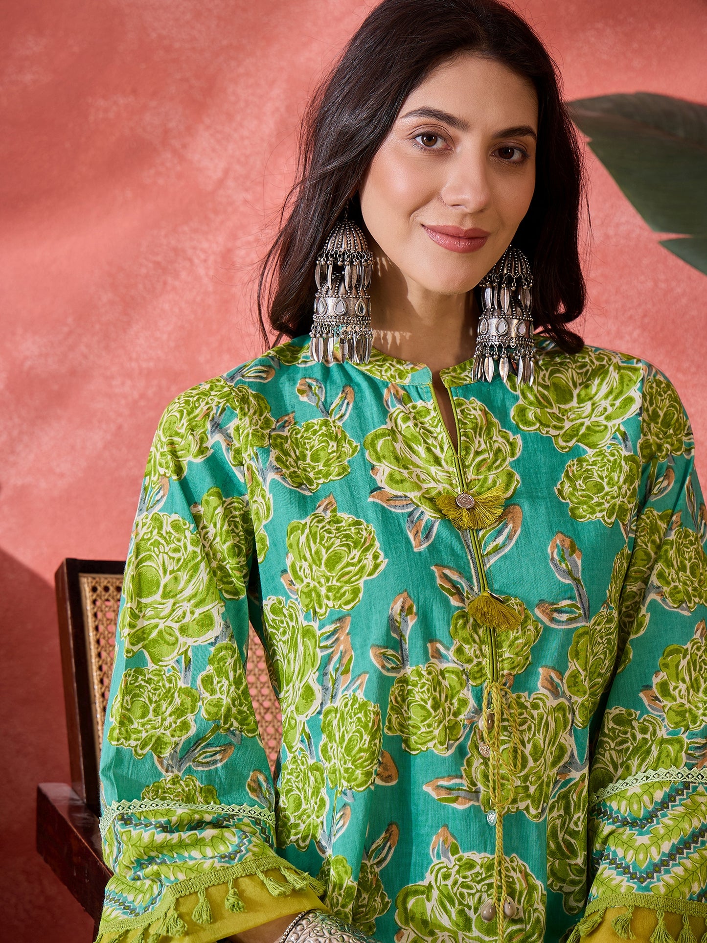 Stylum Women's Green Floral Printed Cotton Co-Ord Set (CSGREENPONNY)