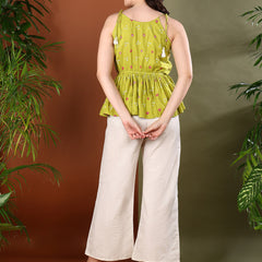 Stylum Women's Green Bandhej Printed Rayon Co-Ord Set (CSGREENRAMP)