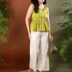 Stylum Women's Green Bandhej Printed Rayon Co-Ord Set (CSGREENRAMP)