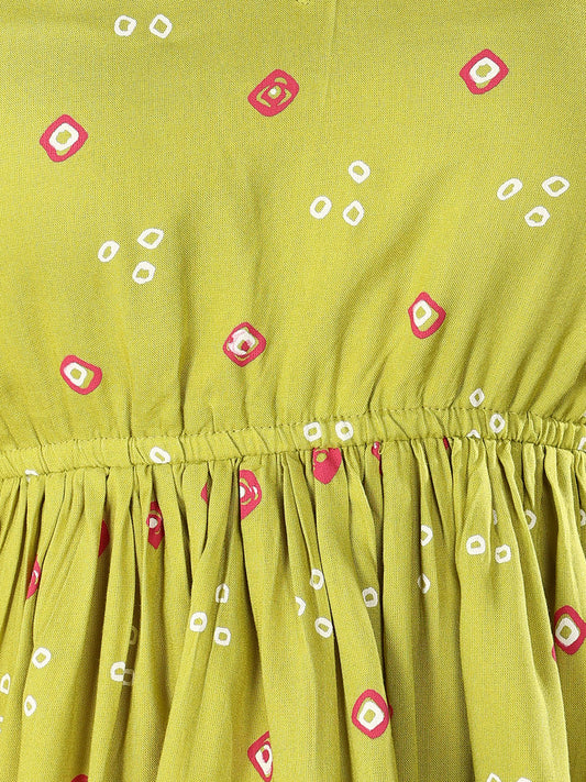 Stylum Women's Green Bandhej Printed Rayon Co-Ord Set (CSGREENRAMP)