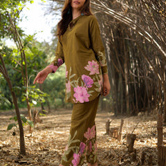Stylum Women's Green Floral Printed Cotton Co-Ord Set (CSGREENRUKKA)
