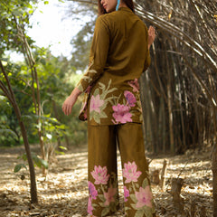 Stylum Women's Green Floral Printed Cotton Co-Ord Set (CSGREENRUKKA)