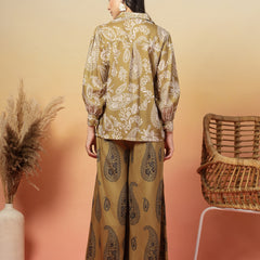 Stylum Women's Green Paisley Print Rayon Co-Ord Set (CSGREENSIRONA)