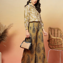 Stylum Women's Green Paisley Print Rayon Co-Ord Set (CSGREENSIRONA)