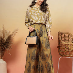 Stylum Women's Green Paisley Print Rayon Co-Ord Set (CSGREENSIRONA)