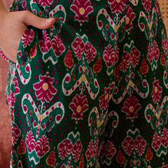 Stylum Women's Green Ikat Printed Cotton Co-Ord Set (CSGREENTIMBER)