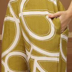 Stylum Women's Green Printed Rayon Co-Ord Set (CSGREENTOST)
