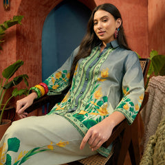 Stylum Women's Green Tropical Printed Rayon Co-Ord Set (CSGREENTULSI)
