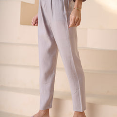 Stylum Women's Grey Solid & Embroidered Silk Blend Co-ord Set (CSGREYGOAT)