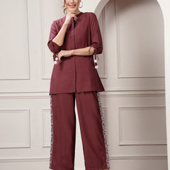 Stylum Women's Woven Design Rayon Blend Co-Ord Set (CSHARRY)