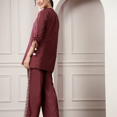 Stylum Women's Woven Design Rayon Blend Co-Ord Set (CSHARRY)