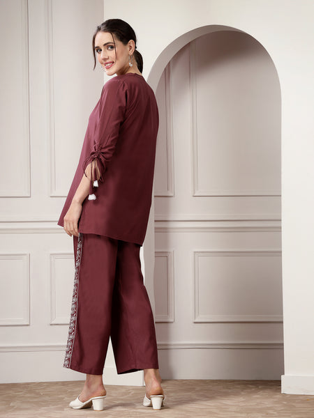 Stylum Women's Woven Design Rayon Blend Co-Ord Set (CSHARRY)