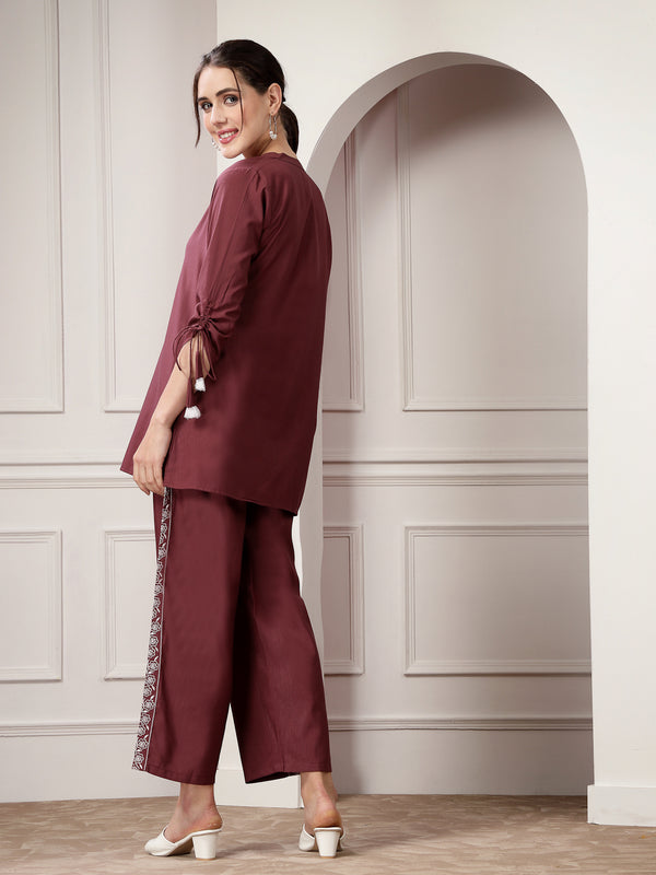 Stylum Women's Woven Design Rayon Blend Co-Ord Set (CSHARRY)