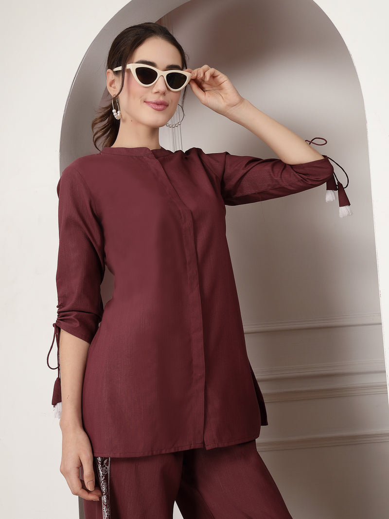 Stylum Women's Woven Design Rayon Blend Co-Ord Set (CSHARRY)