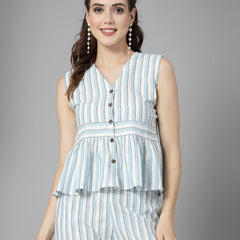 Woven Design Cotton Blend Co-Ord Set