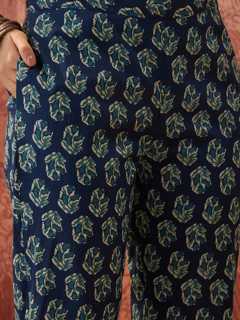 Stylum Women's Indigo Floral Printed Cotton Co-Ord Set (CSINDIGOFOLL)