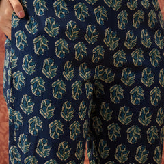 Stylum Women's Indigo Floral Printed Cotton Co-Ord Set (CSINDIGOFOLL)