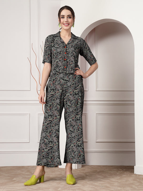 Green Kantha Cotton Co-Ord Set