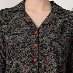Green Kantha Cotton Co-Ord Set