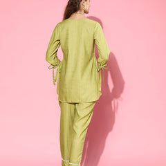 Stylum Women's Self Design Rayon Blend Co-Ord Set (CSKALKILIME)