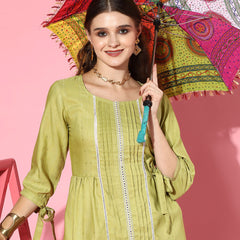 Stylum Women's Self Design Rayon Blend Co-Ord Set (CSKALKILIME)