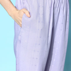 Stylum Women's Self Design Rayon Blend Co-Ord Set (CSKALKIPURPLE)