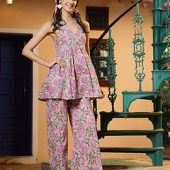 Stylum Women's Lavender Floral Printed Cotton Co-Ord Set (CSLAVENDERKOCHI)