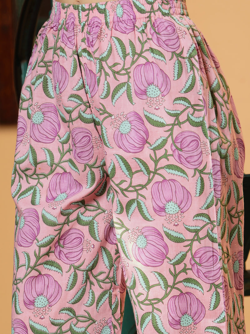 Stylum Women's Lavender Floral Printed Cotton Co-Ord Set (CSLAVENDERKOCHI)