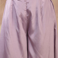 Stylum Women's Lilac Solid & Embroidered Poly Georgette Co-Ords Set (CSLILACNITARA)