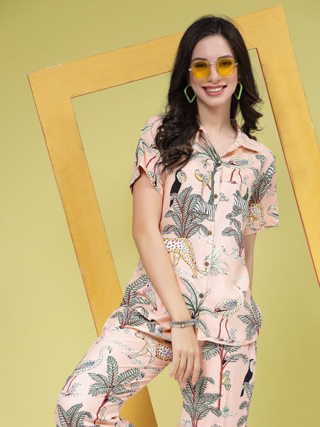 Tropical Printed Rayon Co-Ords Set