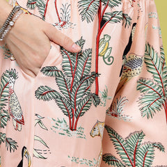 Stylum Women's Tropical Printed Rayon Co-Ords Set (CSLIONPEACH)