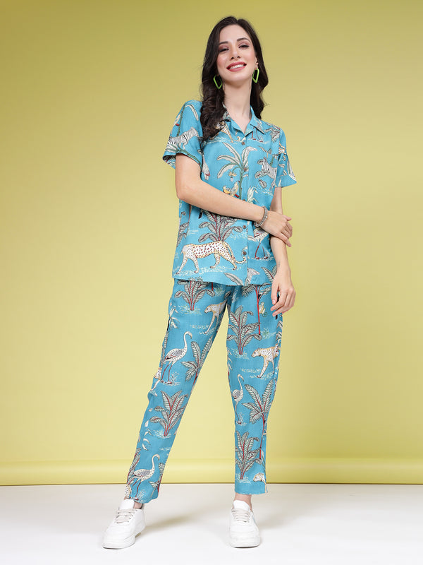 Tropical Printed Rayon Co-Ords Set