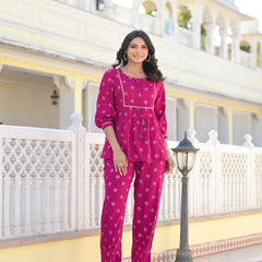 Stylum Women's Ethnic Motifs Printed Rayon Co-Ord Set (CSMGNTADAWN)