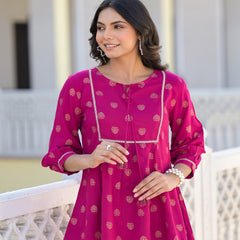 Stylum Women's Ethnic Motifs Printed Rayon Co-Ord Set (CSMGNTADAWN)