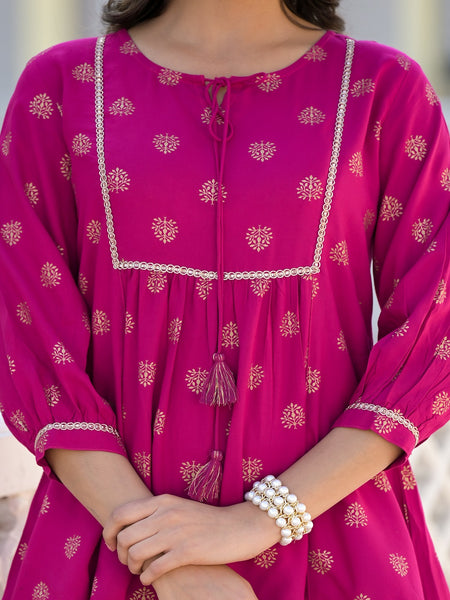 Stylum Women's Ethnic Motifs Printed Rayon Co-Ord Set (CSMGNTADAWN)