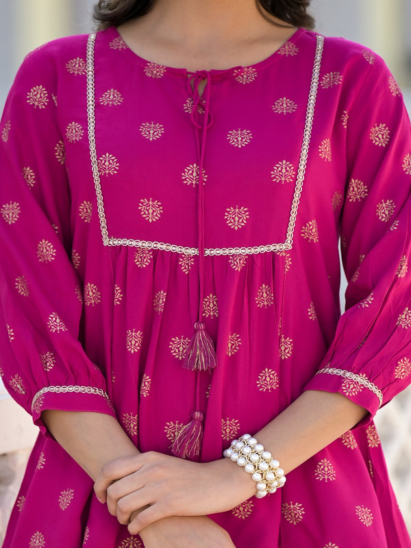 Stylum Women's Ethnic Motifs Printed Rayon Co-Ord Set (CSMGNTADAWN)