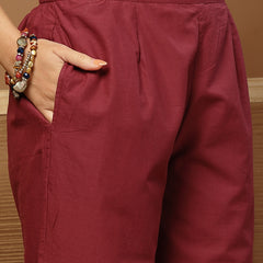 Stylum Women's Magenta Solid Cotton Co-Ord Set (CSMAGENTARUKKA)