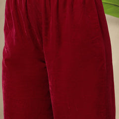 Stylum Women's Magenta Solid & Embroidered Velvet Co-Ord Set (CSMAGENTASUMALI)