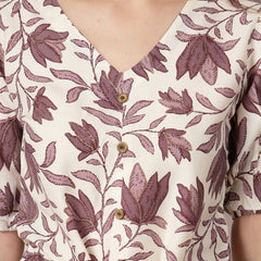 Stylum Women's Floral Printed Rayon Co-Ord Set (CSMAUVELUX)