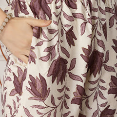 Stylum Women's Floral Printed Rayon Co-Ord Set (CSMAUVELUX)