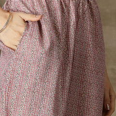 Stylum Women's Printed Cotton Blend Co-Ord Set (CSMAUVEZIVA)