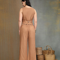 Stylum Women's Peach Solid & Embroidered Rayon Co-Ords Set (CSMOCHAHANDRA)