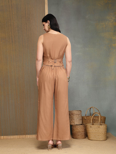 Stylum Women's Peach Solid & Embroidered Rayon Co-Ords Set (CSMOCHAHANDRA)